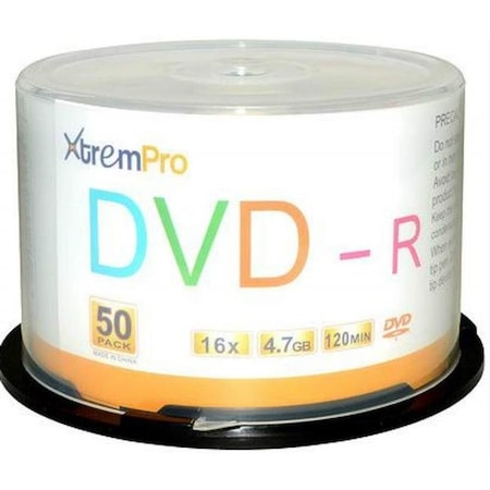 Xtrempro Xtrempro 11032 DVD-R 16X 4.7 GB 120 Minute DVD with Blank Discs Spindle - Pack of 50 11032